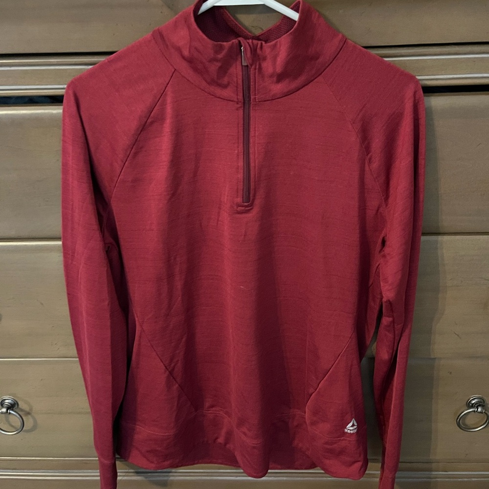 Reebok Red Women's Half Zip Long Sleeve Top